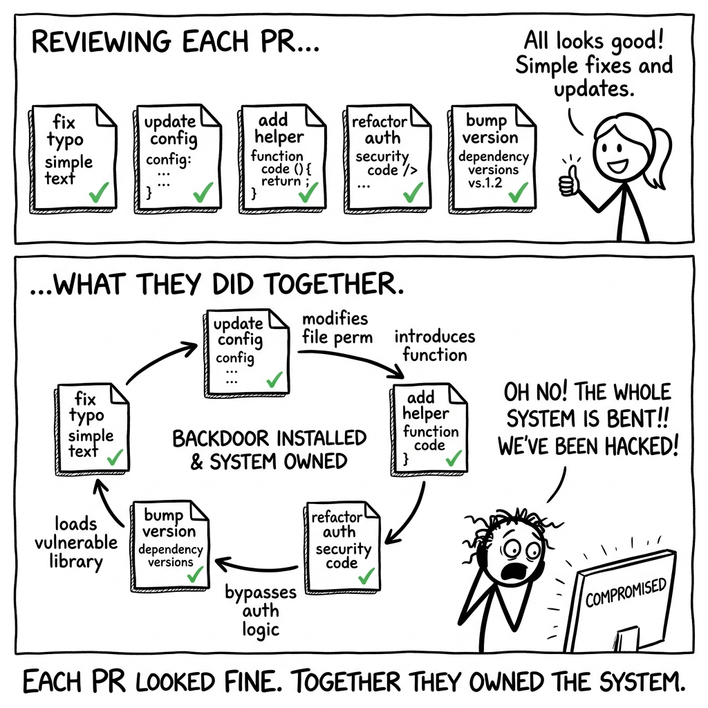 Each PR looked fine. Together they owned the system.